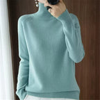 Damen weicher Rollkragenpullover aus feiner Merinowolle R&B