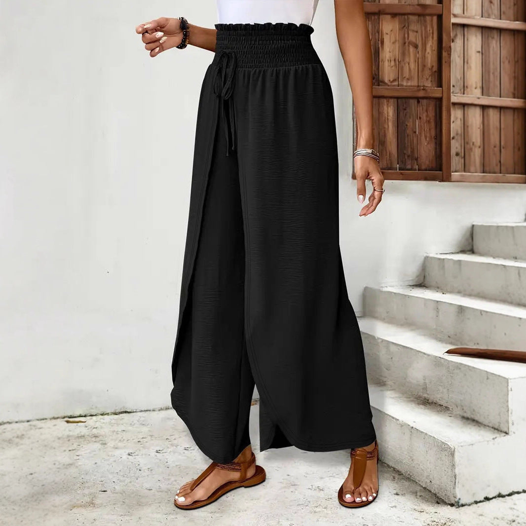 Damen Weit geschnittene Palazzo-Hose mit seitlichen Schlitzen R&B