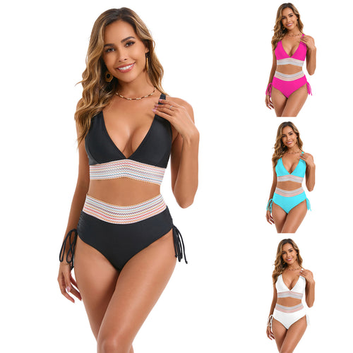 Damen Hochtailliertes Bikini-Set mit trendigen Schnürdetails R&B