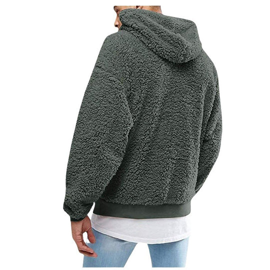 Herren kuschelige Fleece-Hoodie mit hohem Kragen R&B