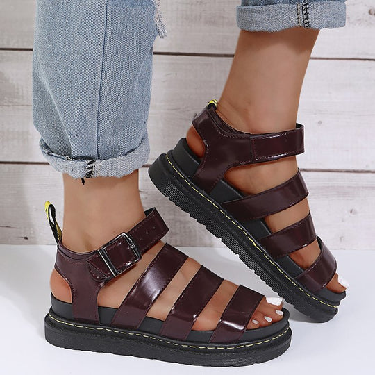 Damen Komfortable Sportliche Sandalen mit Verstellbarem Riemen und Robustem Profil R&B