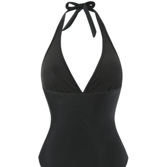 Damen Halterneck Bademode mit transparentem Pareo R&B