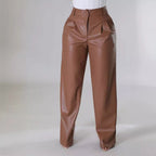 Damen Elegante und stilvolle Kunstlederhose R&B