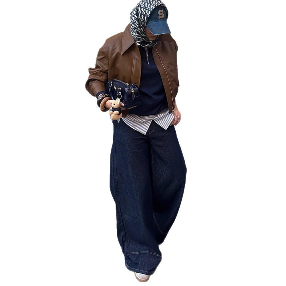 Damen Kunstlederjacke im modernem Cropped-Stil R&B