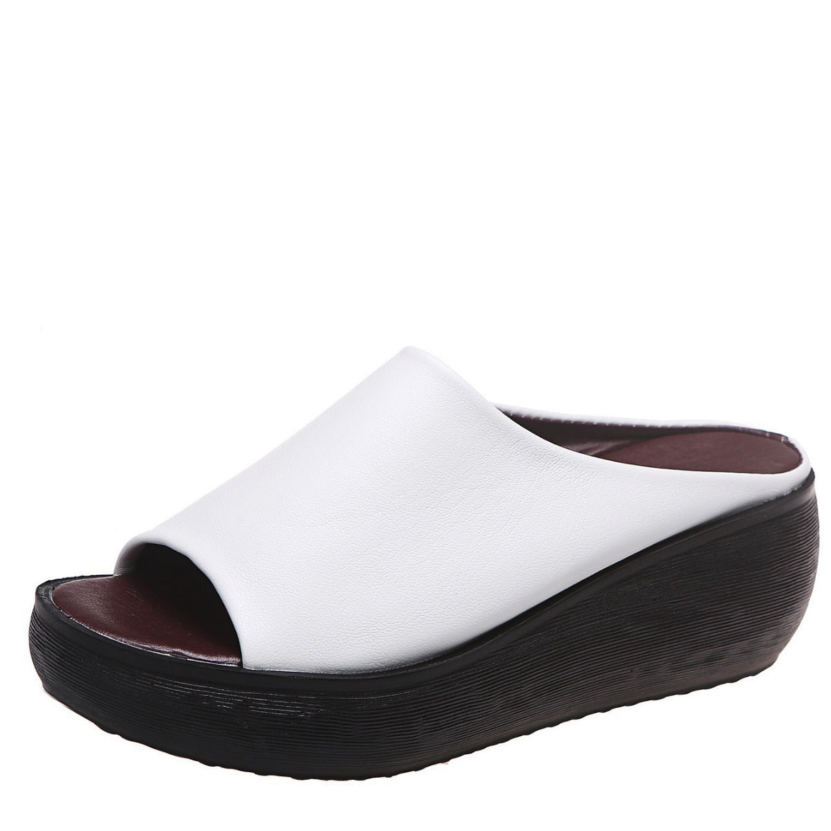 Damen Wedge-Pantoletten aus hochwertigem Leder R&B