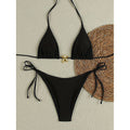 Damen Triangel-Bikini mit goldenen Akzenten und verstellbaren Trägern R&B