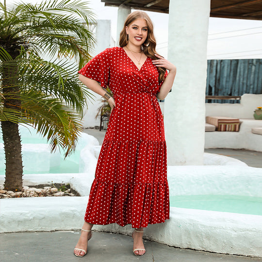 Damen Maxikleid mit trendigem Wickeldesign und feminine Rüschendetails R&B