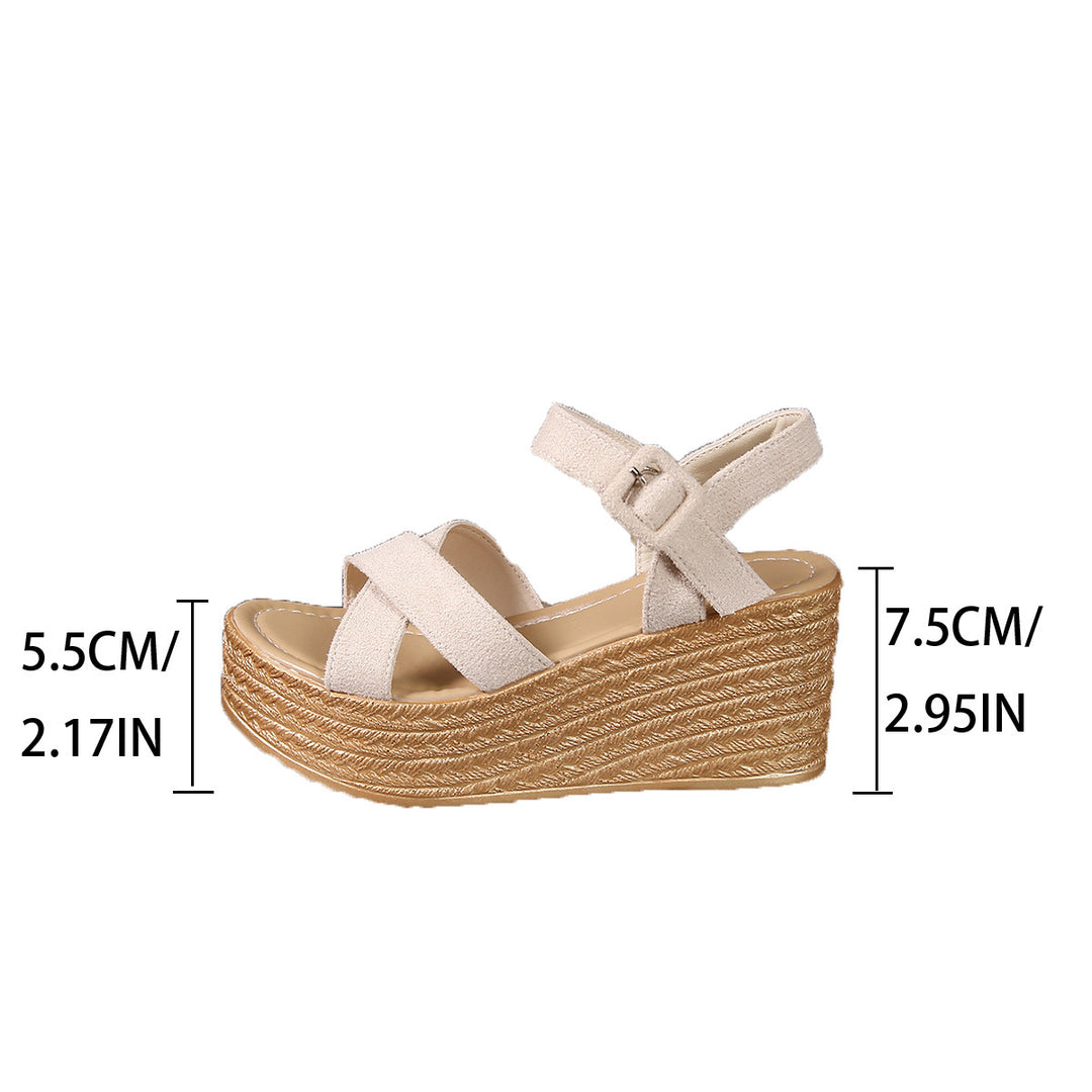 Damen Stylische Plateau-Sandalen mit Knöchelriemen R&B