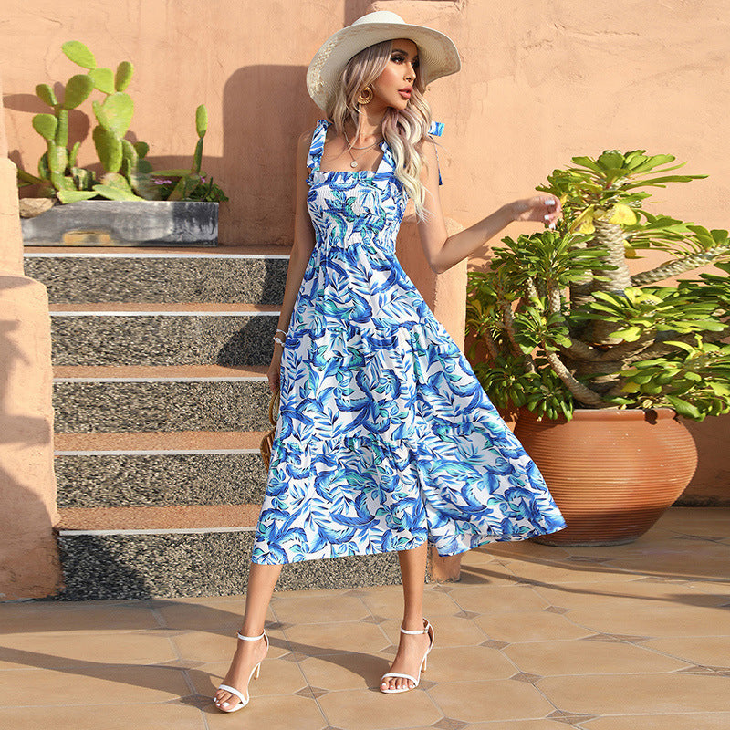Damen Sommerliches Maxikleid mit tragefreundlichen Schulterbändern und floralem Design R&B