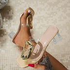 Damen transparente Fersen Sandalen mit elegantem Schnallen-Detail R&B