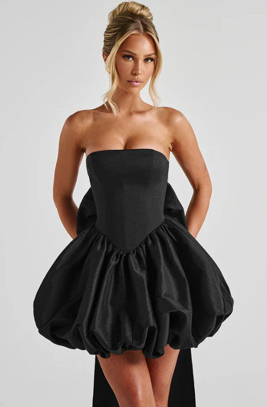 Damen Ballkleid mit voluminösem Rock und schulterfreiem Design R&B
