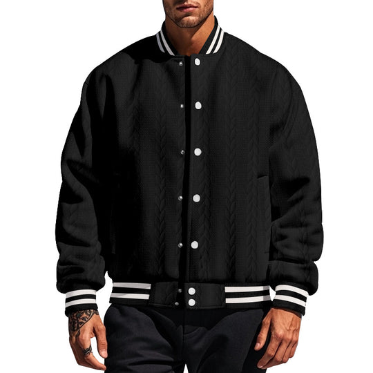 Herren lässige Bomberjacke mit strukturiertem Design R&B