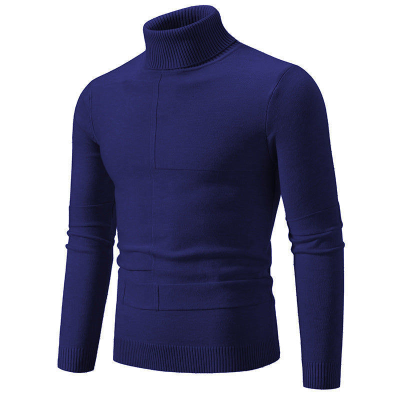 Herren eleganter Rollkragenpullover mit modernem Zopfmuster R&B