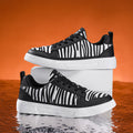 Damen Sportliche Sneakers mit elastischer Schnürsystem und modischem Streifenmuster