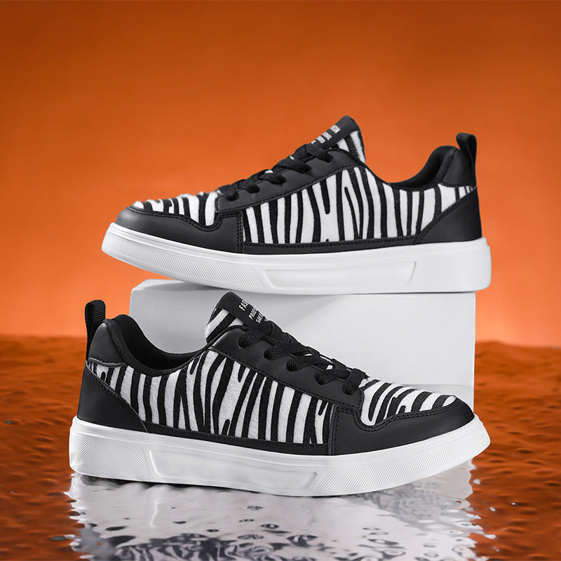 Damen Sportliche Sneakers mit elastischer Schnürsystem und modischem Streifenmuster