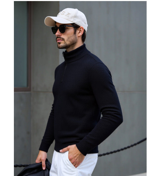 Herren Rollkragenpullover mit modernem Strukturdesign R&B