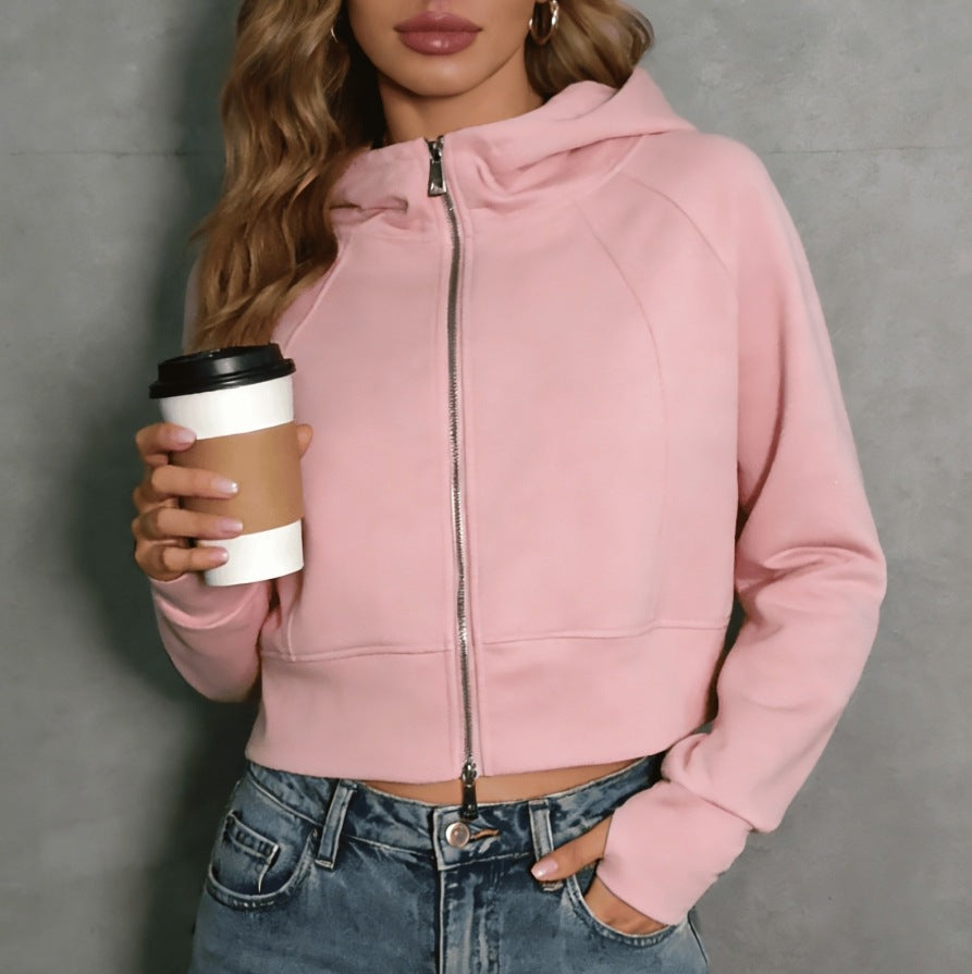 Damen sportliche und modische Jacke mit Kapuze R&B