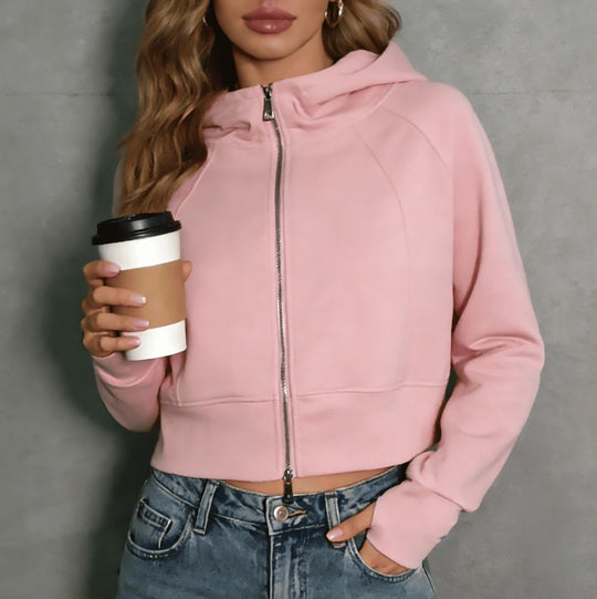 Damen sportliche und modische Jacke mit Kapuze R&B