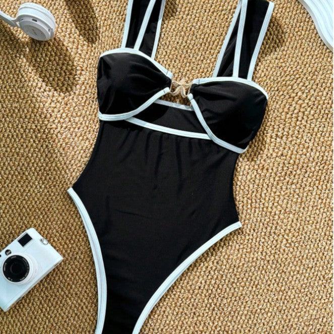 Damen Eleganter Einteiler Badeanzug mit kunstvollen Cut-Out-Details R&B