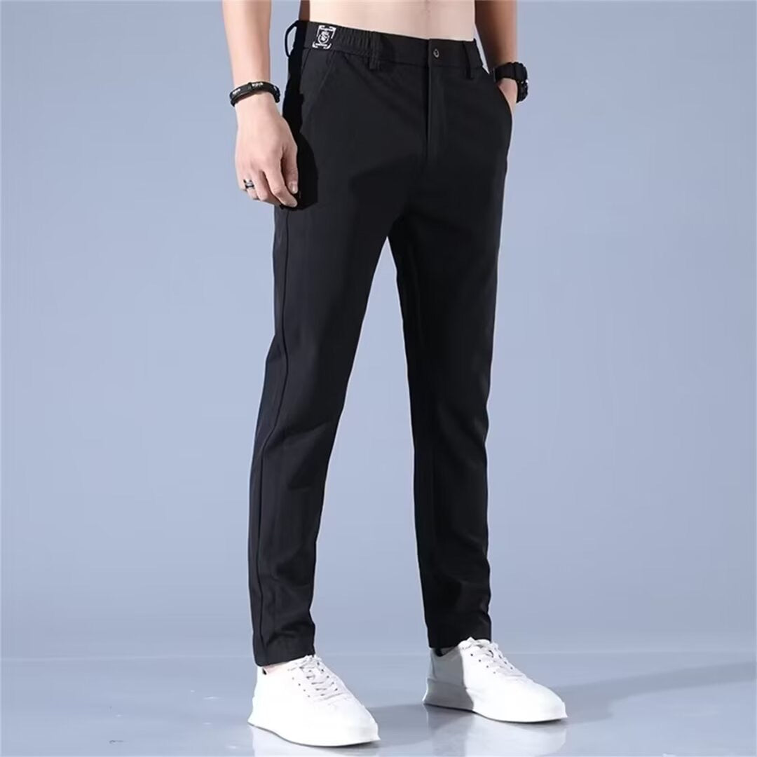 Herren elegante Anzughose mit elastischem Bund und praktischen Eingrifftaschen R&B