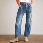 Damen Denim-Hosen mit großflächigen Taschen R&B