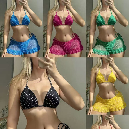 Damen Triangel-Bikini mit Rüschenshorts R&B