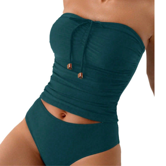 Damen Bandeau-Bikini mit Raffung und Cut-Out-Design R&B