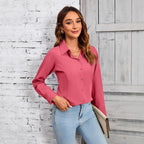 Damen Elegantes Blusenshirt mit feiner Steppnaht und tailliertem Schnitt R&B