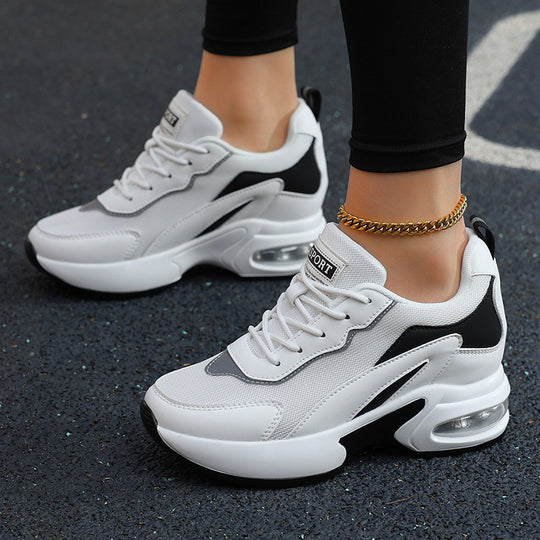 Damen nan luftgepolsterte Plateau-Sneaker mit sichtbarer Fersenluftkapsel und atmungsaktivem Mesh R&B