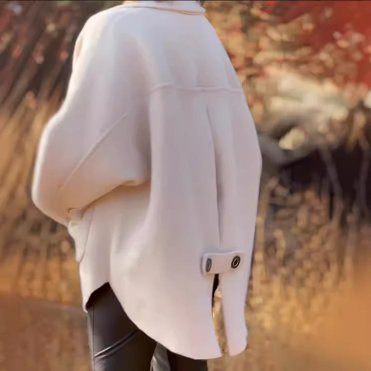 Damen Übergangsjacke mit großem Kragen und praktischen Taschen R&B