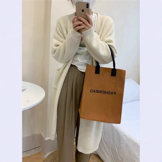Damen Weicher Strickmantel mit großzügigen Taschen und weitem Schnitt R&B