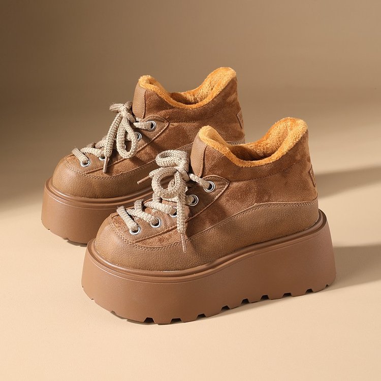 Damen Modische Plateausneaker mit robustem Obermaterial und hochgezogenem Schaft R&B