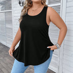 Damen lässiges Tanktop mit dekorativen Trägerdetails und asymmetrischem Saum R&B