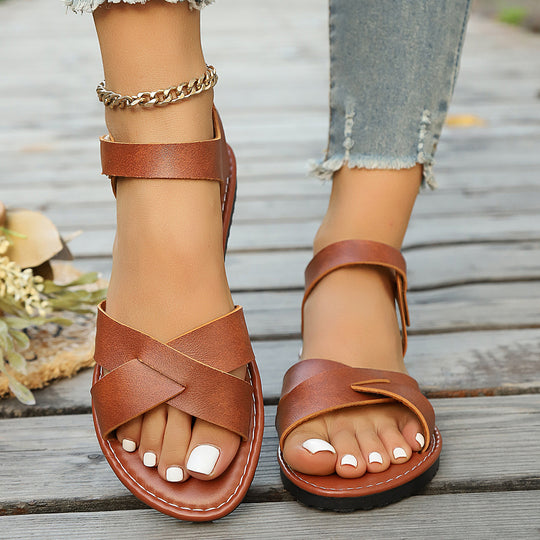 Damen Trendige Sandalen mit geflochtenem Riemen-Design und komfortabler Sohle R&B