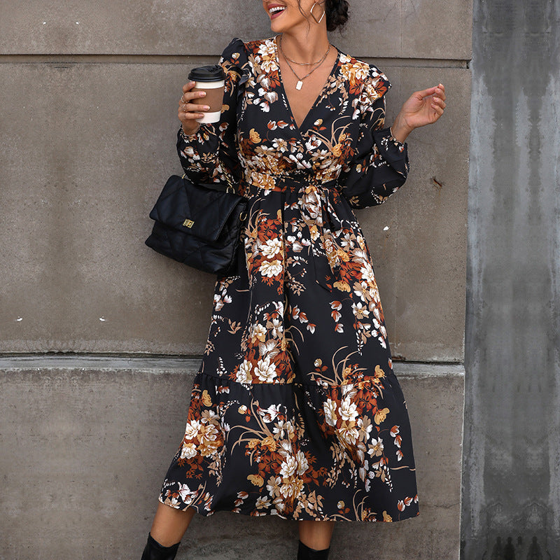 Damen Maxikleid mit raffinierten Rüschendetails und eleganter Taillierung R&B