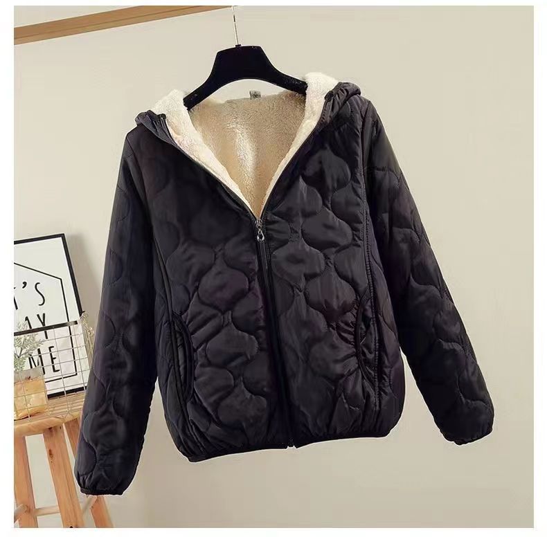 Damen gesteppte Winterjacke mit Kapuze R&B