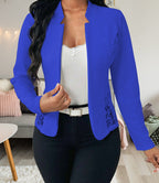 Damen Elegante Blazerjacke mit feinen Häkelverzierungen R&B