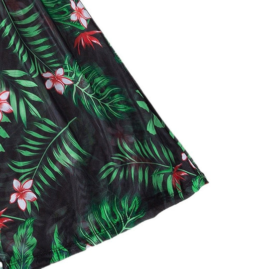 Damen Strandkleid mit floralem Muster und leichtem Überwurf R&B