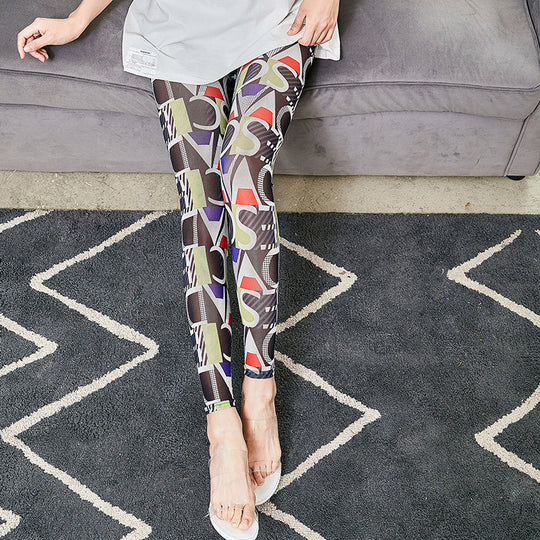 Damen Leggings mit modischem Schriftzug R&B