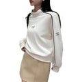 Damen Sportlicher Turtleneck-Pullover mit Kontrastnähten R&B