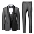 Herren nan dreiteiliges Smoking-Set mit Schalkragen, taillierter Weste und schlanker Passform R&B