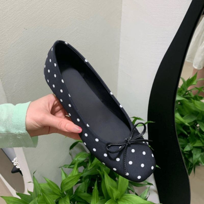 Damen Ballerinas mit gepunktetem Muster