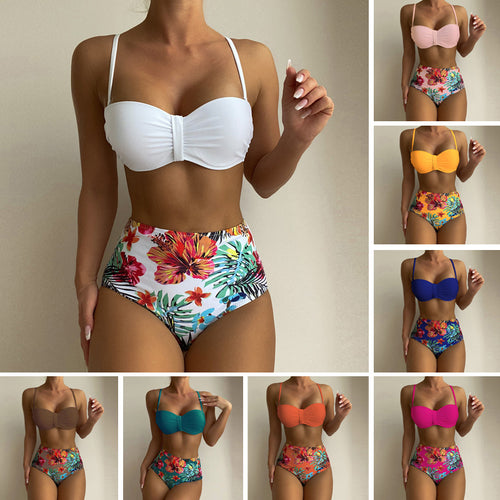 Damen Hoch taillierter Bikini mit eleganter Raffung R&B