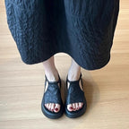 Damen bequeme Sandalen mit elastischem Riemen und komfortablem Fußbett R&B