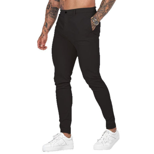 Herren elegante Slim-Fit Chinohose mit elastischem Bund und praktischen Taschen R&B