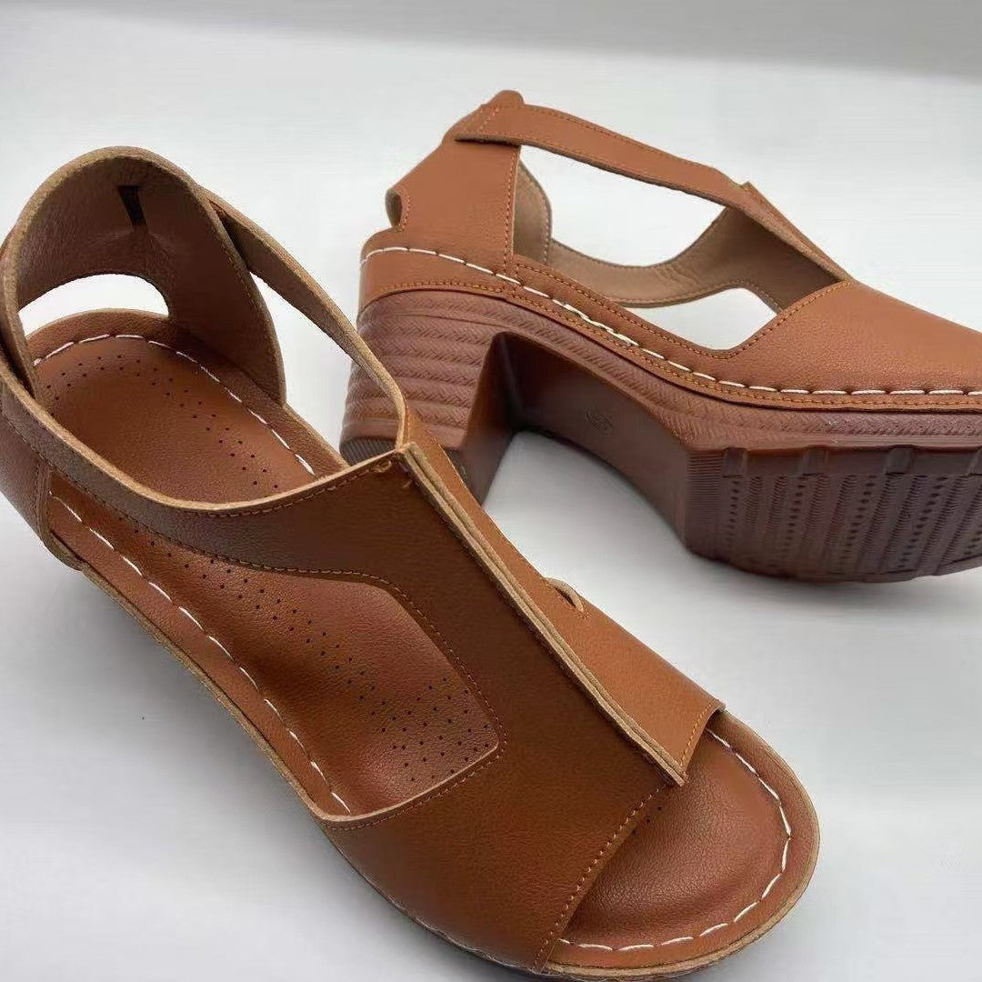 Damen Komfortable Wedge-Sandaletten mit verstellbarem Riemendesign und ergonomischem Fußbett R&B
