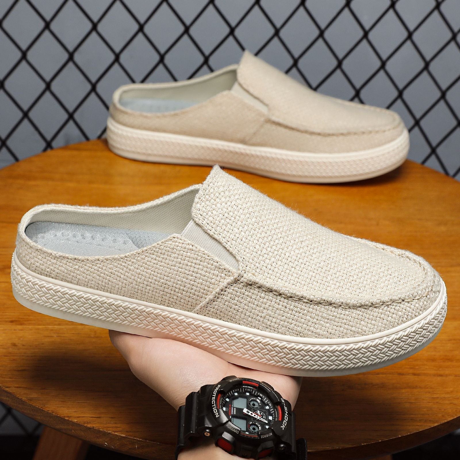 Damen Bequeme Slip-On Hausschuhe mit elastischem Einstiegsdesign R&B