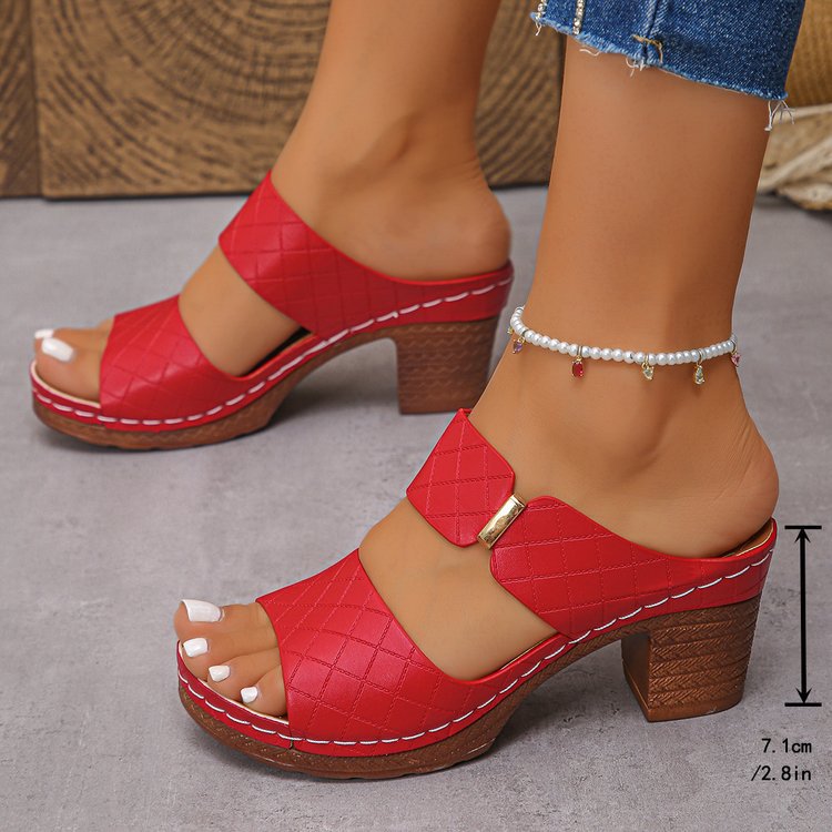 Damen elegante Absatzsandalen mit verstellbarem Riemen R&B