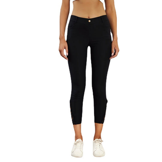 Damen Modische Leggings mit Spitzenverzierungen R&B