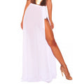 Damen Eleganter Wickelrock aus leichtem Chiffon mit hohem Schlitz R&B